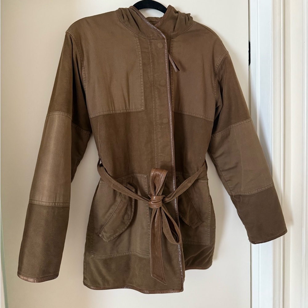 Current Elliot Tan Utility Jacket with Hood